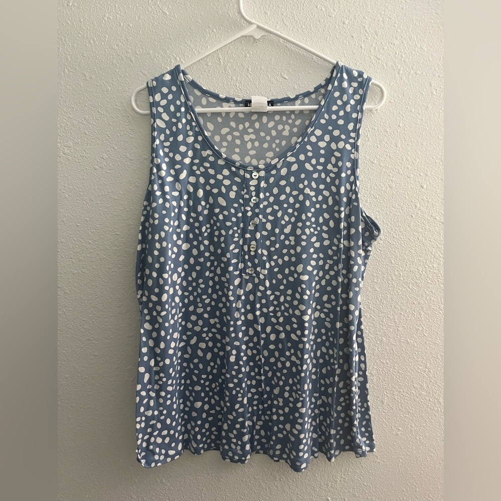 HEIMISH USA Blue Sleeveless Relaxed Tank Top NWOT
